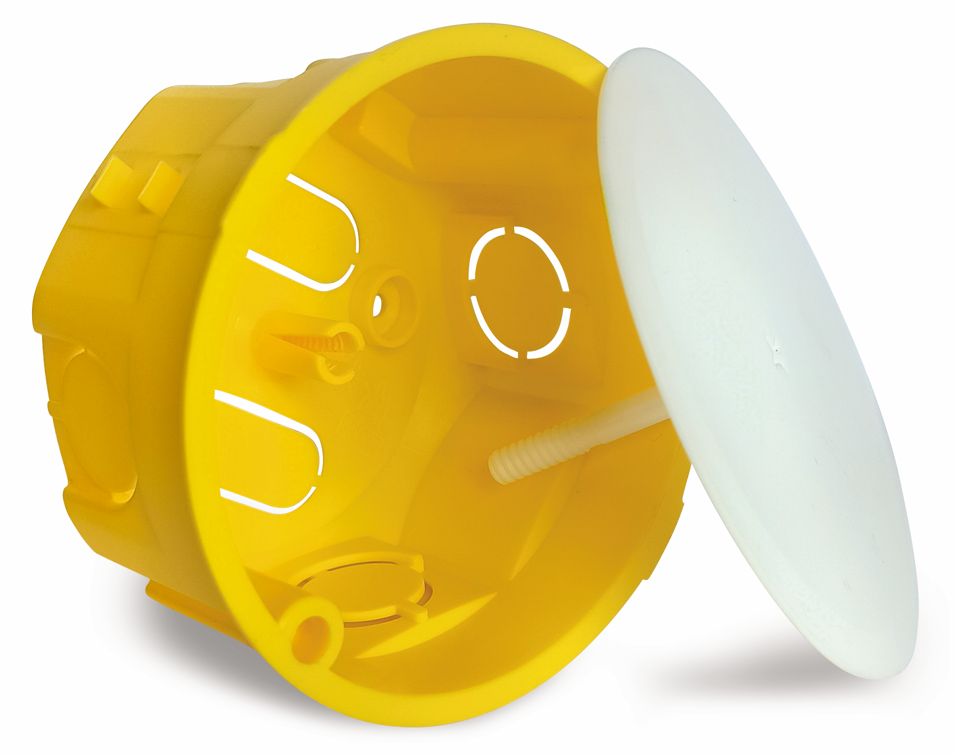 Коробка д/розвед. пров., бетон/цегла, прих.уст., з кришкою D80х50мм, РР, негорюча, Україна